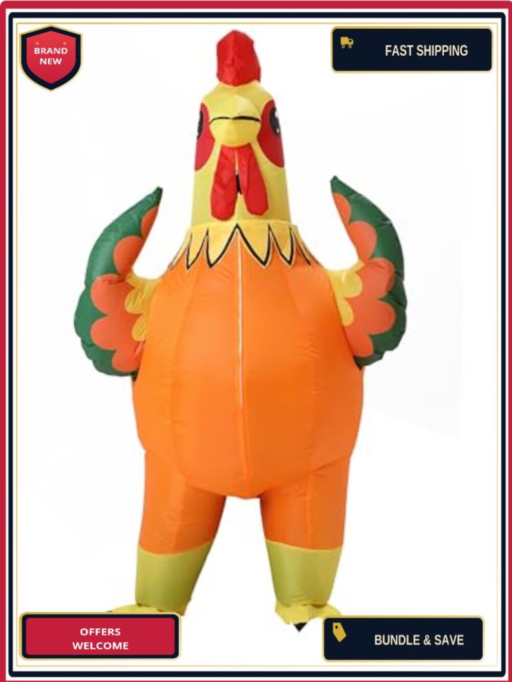 Inflatable Chicken Costume Adult 100% Polyester Halloween Party